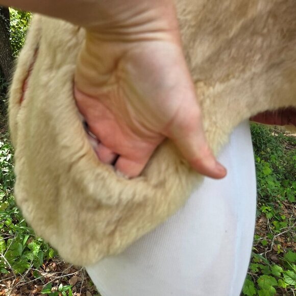 Macys VTG Genuine Mink Fur Stole Wrap Cape Light Brown Lined Collar Pockets - Picture 6 of 13